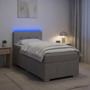 vidaXL Boxspring ágy matraccal Világosszürke 90 x 200 cm Szövet
