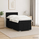 vidaXL Boxspring ágy matraccal fejtámlával Fekete 100 x 200 cm Szövet