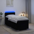 vidaXL Boxspring ágy matraccal fejtámlával Fekete 100 x 200 cm Szövet