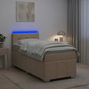vidaXL Boxspring ágy matraccal Krémszínű 100 x 200 cm Szövet