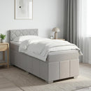 vidaXL Boxspring ágy matraccal Világosszürke 100 x 200 cm Szövet