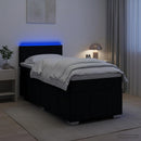 vidaXL Boxspring ágy matraccal fejtámlával Fekete 90 x 200 cm Szövet