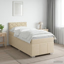 vidaXL Boxspring ágy matraccal Krémszínű 80 x 200 cm Szövet