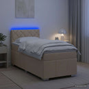 vidaXL Boxspring ágy matraccal Krémszínű 80 x 200 cm Szövet
