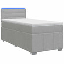 vidaXL Boxspring ágy matraccal Világosszürke 90 x 200 cm Szövet