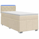vidaXL Boxspring ágy matraccal Krémszínű 90 x 200 cm Szövet