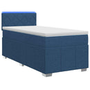 vidaXL Boxspring ágy matraccal LED szalagokkal Kék 90 x 200 cm Szövet