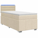 vidaXL Boxspring ágy matraccal Krémszínű 100 x 200 cm Szövet