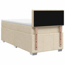 vidaXL Boxspring ágy matraccal Krémszínű 100 x 200 cm Szövet