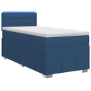 vidaXL Boxspring ágy matraccal LED szalagokkal Kék 100 x 200 cm Szövet