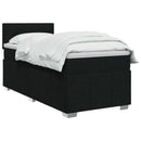 vidaXL Boxspring ágy matraccal fejtámlával Fekete 100 x 200 cm Szövet