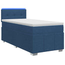 vidaXL Boxspring ágy matraccal LED szalagokkal Kék 100 x 200 cm Szövet