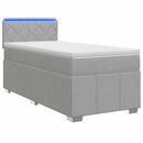 vidaXL Boxspring ágy matraccal Világosszürke 100 x 200 cm Szövet