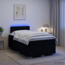 vidaXL Boxspring ágy matraccal fejtámlával Fekete 120 x 200 cm Szövet
