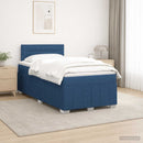 vidaXL Boxspring ágy matraccal LED szalagokkal Kék 120 x 190 cm Szövet