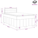 vidaXL Boxspring ágy matraccal LED szalagokkal Kék 120 x 190 cm Szövet