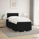 vidaXL Boxspring ágy matraccal fejtámlával Fekete 120 x 190 cm Szövet