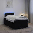 vidaXL Boxspring ágy matraccal fejtámlával Fekete 120 x 190 cm Szövet