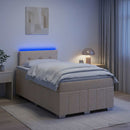 vidaXL Boxspring ágy matraccal Krémszínű 120 x 190 cm Szövet