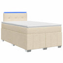 vidaXL Boxspring ágy matraccal Krémszínű 120 x 190 cm Szövet