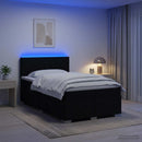vidaXL Boxspring ágy matraccal fejtámlával Fekete 120 x 190 cm Szövet