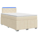 vidaXL Boxspring ágy matraccal Krémszínű 120 x 190 cm Szövet