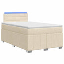 vidaXL Boxspring ágy matraccal Krémszínű 120 x 200 cm Szövet