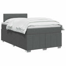 vidaXL Boxspring ágy matraccal Sötétszürke 120 x 200 cm Szövet