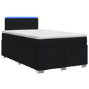 vidaXL Boxspring ágy matraccal fejtámlával Fekete 120 x 200 cm Szövet