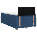 vidaXL Boxspring ágy matraccal LED szalagokkal Kék 120 x 200 cm Szövet