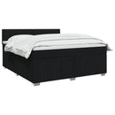 vidaXL Boxspring ágy matraccal fejtámlával Fekete 140 x 190 cm Szövet