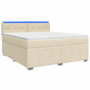 vidaXL Boxspring ágy matraccal Krémszínű 140 x 190 cm Szövet