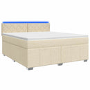 vidaXL Boxspring ágy matraccal Krémszínű 140 x 190 cm Szövet