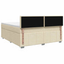vidaXL Boxspring ágy matraccal Krémszínű 140 x 190 cm Szövet