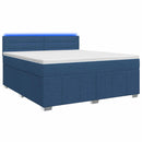 vidaXL Boxspring ágy matraccal LED szalagokkal Kék 160 x 200 cm Szövet