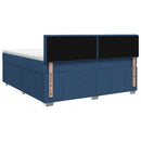 vidaXL Boxspring ágy matraccal LED szalagokkal Kék 160 x 200 cm Szövet