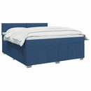 vidaXL Boxspring ágy matraccal LED szalagokkal Kék 160 x 200 cm Szövet