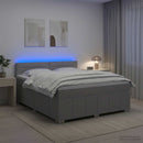 vidaXL Boxspring ágy matraccal Világosszürke 140 x 190 cm Szövet