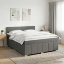 vidaXL Boxspring ágy matraccal Sötétszürke 140 x 190 cm Szövet