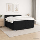 vidaXL Boxspring ágy matraccal fejtámlával Fekete 160 x 200 cm Szövet