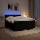 vidaXL Boxspring ágy matraccal fejtámlával Fekete 160 x 200 cm Szövet