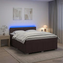 vidaXL Boxspring ágy matraccal Sötét Barna 140 x 200 cm Szövet