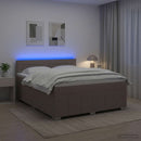 vidaXL Boxspring ágy matraccal Tópszínű 160 x 200 cm Szövet