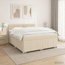 vidaXL Boxspring ágy matraccal Krémszínű 140 x 190 cm Szövet