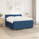 vidaXL Boxspring ágy matraccal LED szalagokkal Kék 160 x 200 cm Szövet