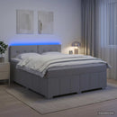 vidaXL Boxspring ágy matraccal Világosszürke 140 x 200 cm Szövet