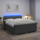 vidaXL Boxspring ágy matraccal Sötétszürke 140 x 190 cm Szövet