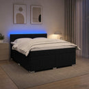vidaXL Boxspring ágy matraccal fejtámlával Fekete 180 x 200 cm Szövet