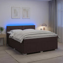vidaXL Boxspring ágy matraccal Sötét Barna 160 x 200 cm Szövet