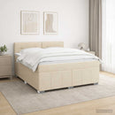 vidaXL Boxspring ágy matraccal Krémszínű 140 x 190 cm Szövet